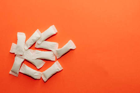 Nicotine snus spiders, tobacco pads, quit smoking concept.の写真素材