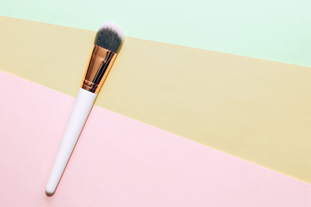 Cosmetic brush for applying foundation or concealer.の写真素材
