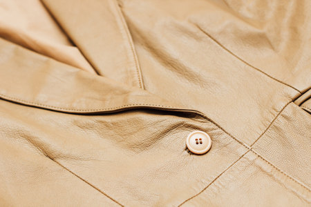 Brown leather jacket texture, genuine soft leather.の写真素材