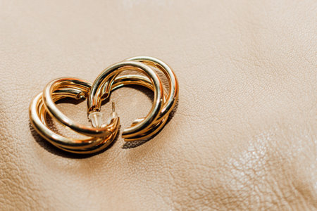 Decoration on the texture of a brown leather jacket, genuine soft leather.の写真素材