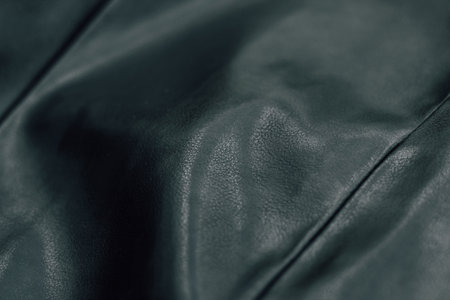 Black texture eco soft leather, fashionable jacket.の写真素材