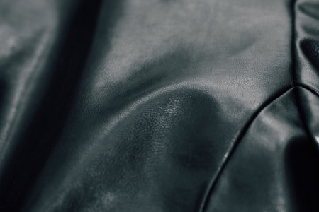 Black texture eco soft leather, fashionable jacket.の写真素材