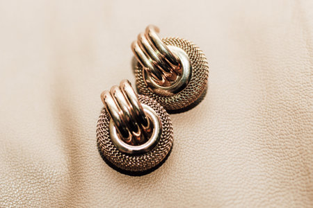 Decoration on the texture of a brown leather jacket, genuine soft leather.の写真素材