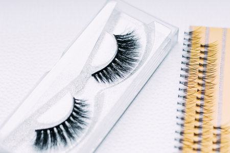 Artificial false eyelashes for make-up from eco pile.の写真素材
