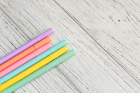 Colored felt-tip pens liners for drawing and creativity.の写真素材