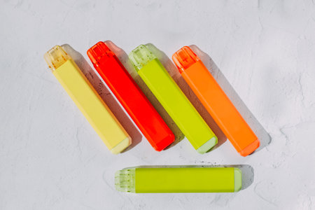 Multicolored multi-use electronic vape cigarettes.の写真素材