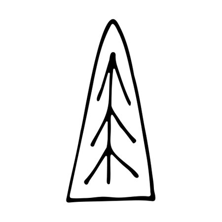 hand drawn doodle Christmas treeのイラスト素材