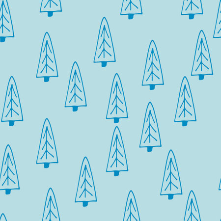 Seamless pattern of winter fir branches on a white backgroundのイラスト素材