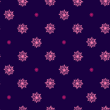 Seamless pattern of winter snowflakes on a pink backgroundのイラスト素材