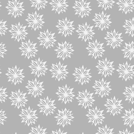 Seamless pattern of winter snowflakes on a gray backgroundのイラスト素材