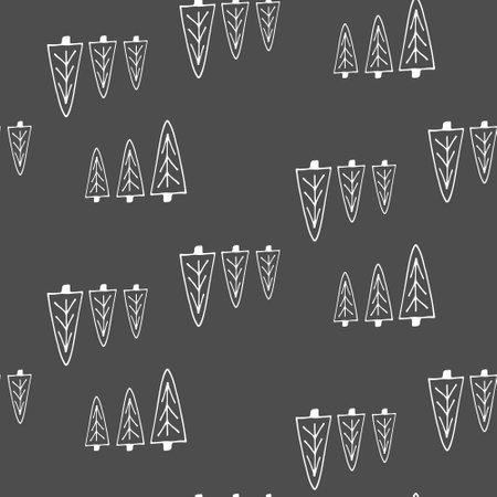 Seamless pattern of winter fir branches on a white backgroundのイラスト素材