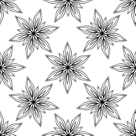 Seamless pattern of winter snowflakes on a white backgroundのイラスト素材