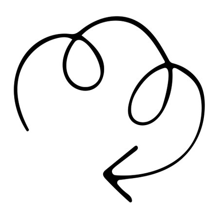 hand drawn doodle arrow pointer design symbolのイラスト素材