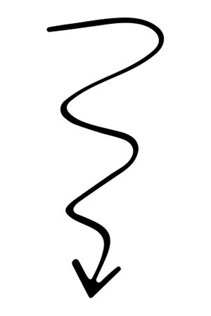 hand drawn doodle arrow pointer design symbolのイラスト素材