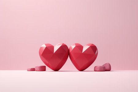 Minimalist background with hearts, concept of love and romance AI generatedの素材
