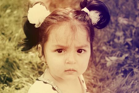 The little girl, the babyの写真素材