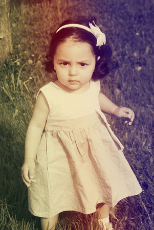 The little girl, the babyの写真素材