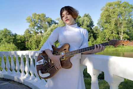 girl with a guitarの写真素材