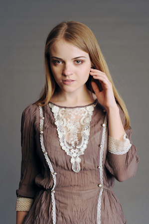 blonde, girl with long hair, blondinska with long hair, girl with blue eyes, beautiful blonde,の写真素材