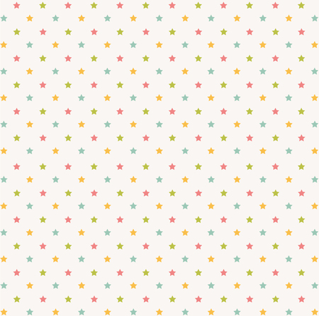 blue green yellow pink star seamless white backgroundのイラスト素材