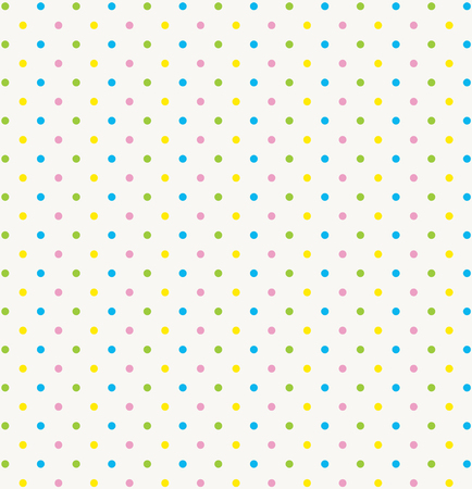 blue green yellow pink polka dot seamless white backgroundのイラスト素材