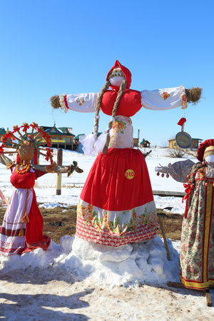 BELOKURIKHA, RUSSIA - MARCH 12, 2016: Maslenitsa is a Russian religious and folk holidayのeditorial素材