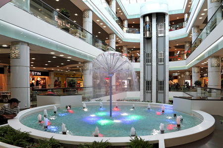 Novosibirsk, RUSSIA-MARCH 21, 2012: interior of the Sun City shopping center on Karl Marx squareのeditorial素材