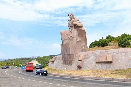 Novorossiysk, RUSSIA-AUGUST 15, 2015: Monument to the Sailors of the revolution on the Black sea coastのeditorial素材