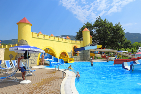 GELENDZHIK, RUSSIA-AUGUST 02, 2015: water Park in the foothills of the Caucasus in the Krasnodar region on The black sea coastのeditorial素材
