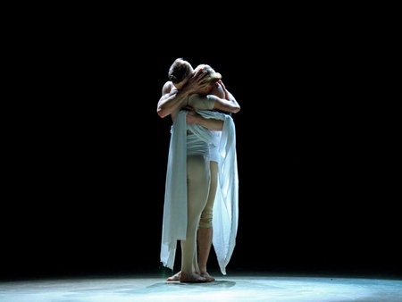 Nadym, RUSSIA-MARCH 03, 2014: Moments of the Todes show ballet performance by Alla Dukhova