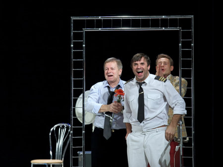 Nadym, RUSSIA-NOVEMBER 30, 2014: theater and film Actors Igor Livanov, Sergey Astakhov, Dmitry Isaev...