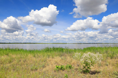 Lake Bakharevskoye in the Altai Territory in the south of Siberia in Russiaの写真素材