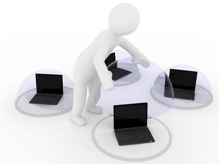 Conceptual image - protection of information  3dの写真素材