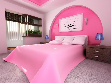 the modern luxury bedroom interior 3d renderingの写真素材