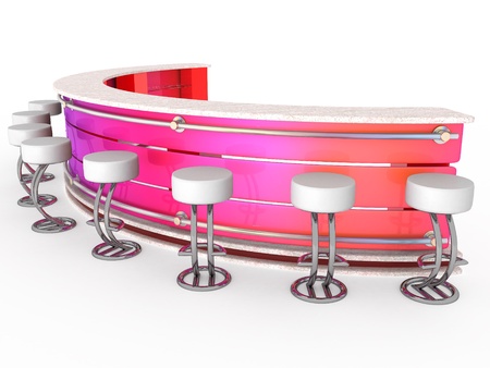 3d Interior of fashionable bar with cafeteria chairsの写真素材