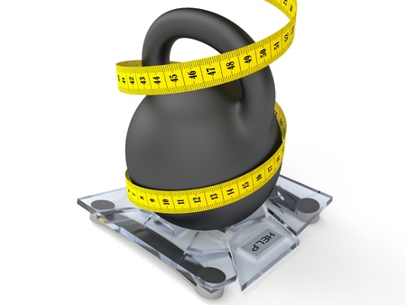 diet concept, weight on the scales 3Dの写真素材
