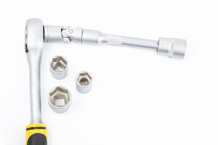 Set of tools solated on white backgroundの写真素材