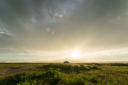 landscape golden lightの写真素材