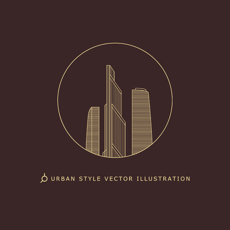 Urban style vector logo, building composition signのイラスト素材