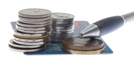 Czech bank notes and coinsの写真素材