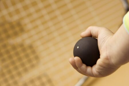 Racket squash and children handの写真素材