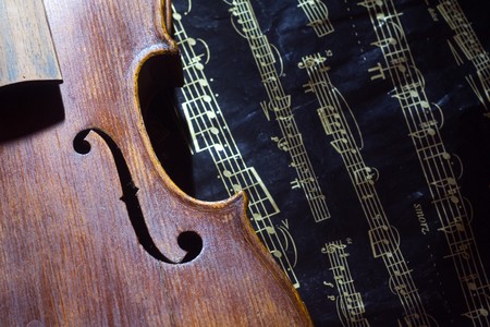 Violin and music sheetの写真素材