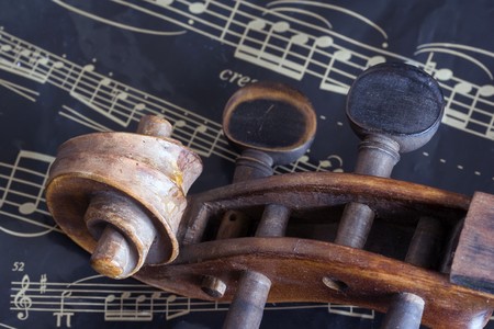 Violin and music sheetの写真素材