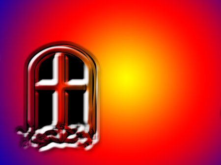 Sun in windowの写真素材