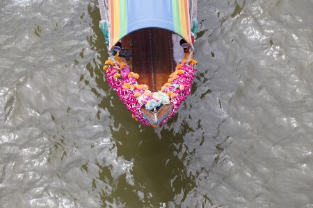 Boat go to fast on the riverの写真素材