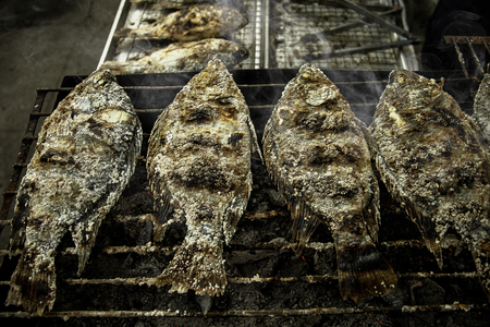 fish with salt and then burned.の写真素材