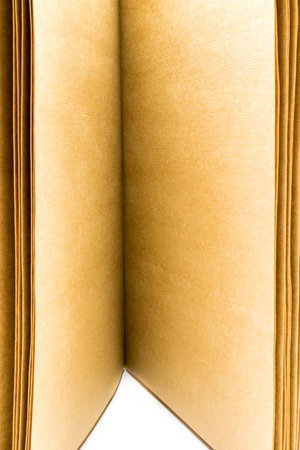 Closeup open pages brown paper bookの写真素材