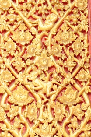 Native Thai style wood carving の写真素材