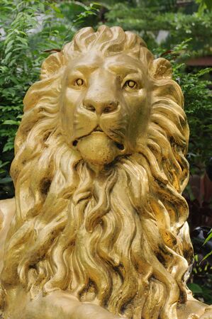 Head Golden lion statue の写真素材