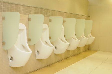 Row automatic urinals の写真素材